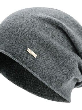 Unisex Cyan 100% Wool Warm Knit Pull-On Winter Classic Slouchy Skull Beanie Cap